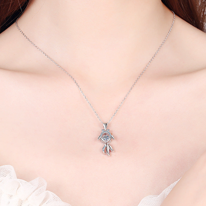 Moissanite Dancing Necklace, S925 Sterling Silver, 0.3ct Moissanite diamond necklace, Gift for Her, Gift for Girlfriend, girl, Gift for Women, Gift for Mother, Mom, Mum, gift for wife, for lover, Birthday, Anniversary, Valentine’s Day, Mother’s Day, Graduation Day,