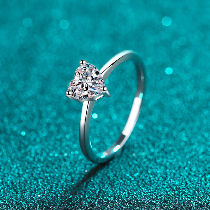 Heart shaped ring, heart shape ring, Lady Gaga engagement ring, promise ring, wedding, gift for her, girl, girlfriend, for lover, for women, mother, mom, mum, for wife, heart-shaped 1ct S925 Moissanite Diamond ring, Valentine’s Day, Mother’s Day, Birthday, anniversary