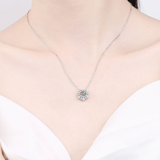 Moissanite Dancing Necklace, S925 Sterling Silver, 0.5ct Moissanite diamond necklace, Gift for Her, Gift for Girlfriend, girl, Gift for Women, Gift for Mother, Mom, Mum, gift for wife, for lover, Birthday, Anniversary, Valentine’s Day, Mother’s Day, Graduation Day, GRA Certificate