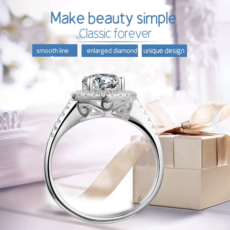 Engagement Ring, Wedding Ring, Promise Ring, Gift for Her, Gift for Women, Gift for mother, mom, mum, High-quality Moissanite Diamond Ring S925 Sterling Silver with GRA Certificate, Valentine's Day, Mother's Day