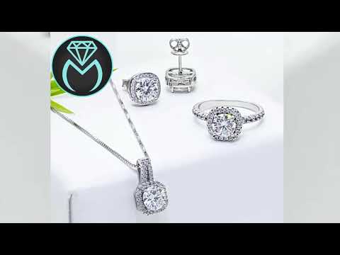 Square Halo Moissanite Earrings, Wedding Day, bracelet, earrings, necklace, Engagement Ring, Wedding Ring, Promise Ring, Gift for Her, Gift for Girlfriend, girl, Gift for Women, Gift for Mother, for wife, Valentine’s Day, Mother’s Day, Classic Cluster 0.5ct