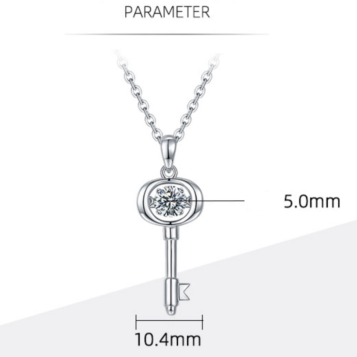 Key to Love 0.5ct Moissanite S925 Dancing Necklace