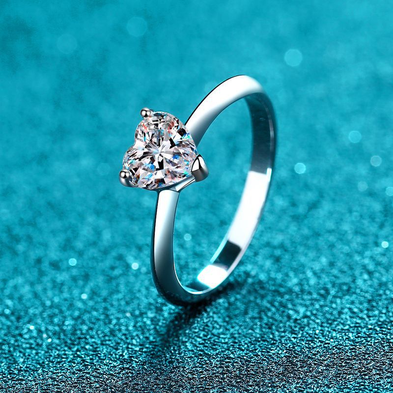 Venus Knife-Edge Solitaire Heart-Shaped Moissanite Engagement Ring — Moisza