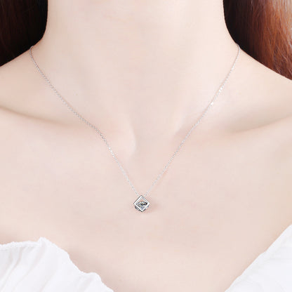 Hallow Cubic 0.5/1 Carat Moissanite S925 Pendant Necklace