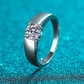 Round Cut Solitaire 0.5 /1 Carat Moissanite Diamond S925 Man Ring