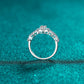 Glamour White/Blue Oval Cut Halo 0.5 Carat Moissanite S925 Engagement Ring