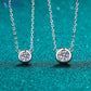 Bezel Set Round Cut Solitaire 0.5/1 Carat Moissanite Diamond S925 Necklace