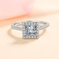 Verlobungsring mit 1 Karat Moissanit-Diamant und S925-Diamant im Princess-Schliff 