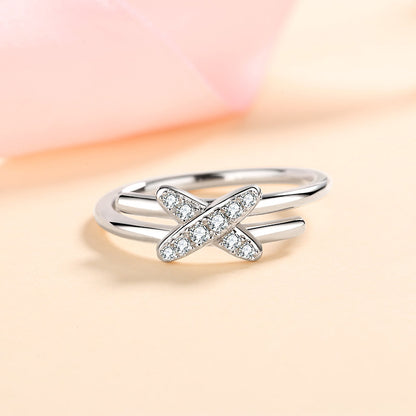 Cross Cluster Moissanite S925 Designer Ring