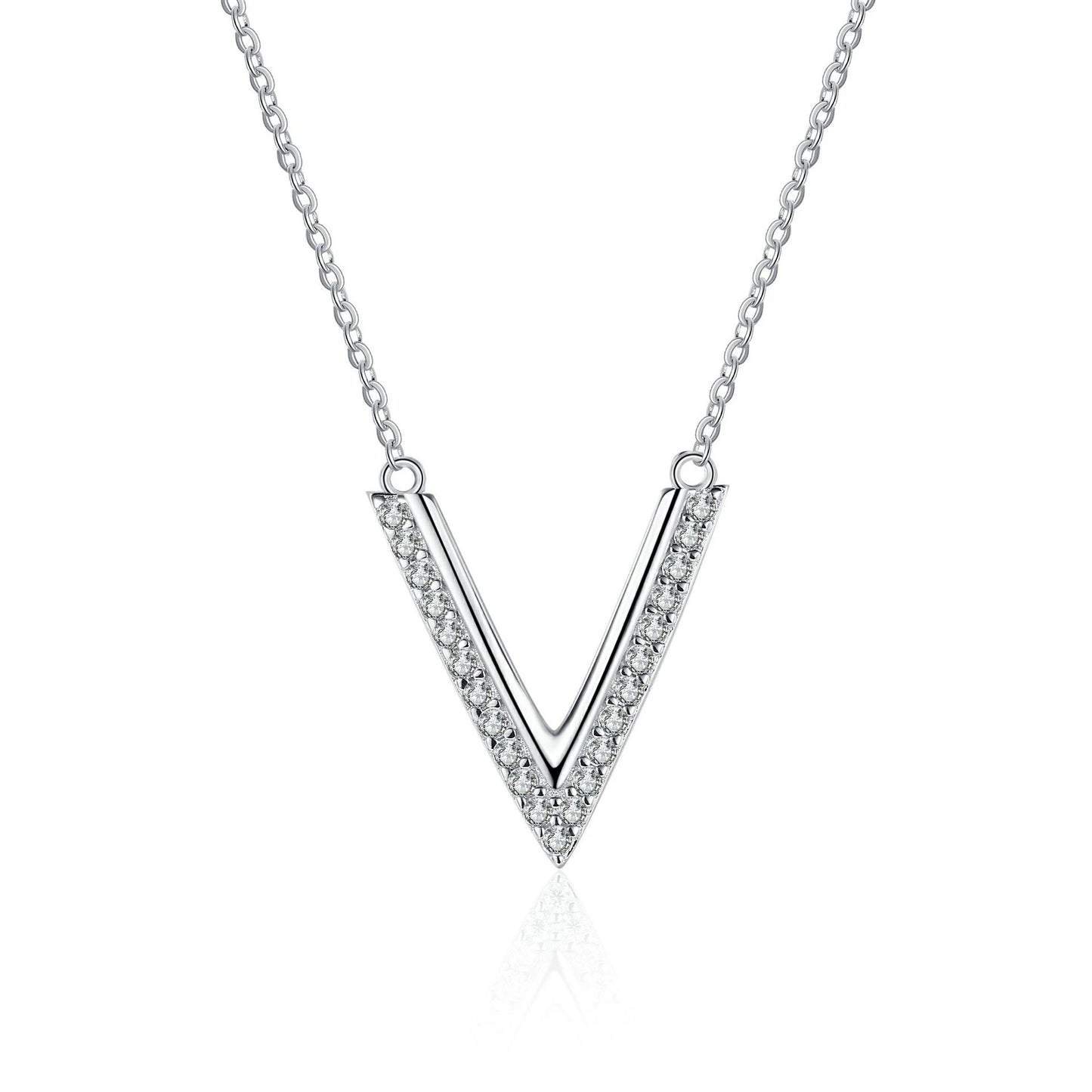 V-Shaped 0.2 Carat Moissanite S925 Pendant Necklace