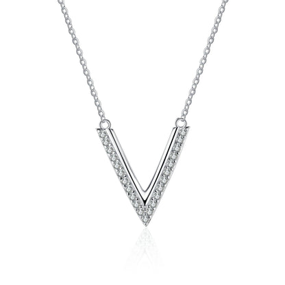 V-Shaped 0.2 Carat Moissanite S925 Pendant Necklace
