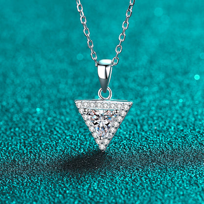 Aurora Halo Trillion Moissanite Necklace — Moisza