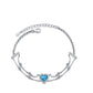 Pulsera elegante de diamante moissanita S925 con halo en forma de corazón azul/blanco de 1 quilate 