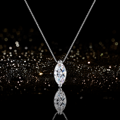 Theia Solitaire Marquise 1 Carat Moissanite Necklace — Moisza