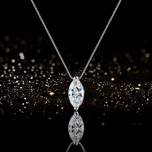 Theia Solitaire Marquise 1 Carat Moissanite Necklace — Moisza