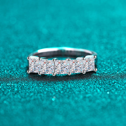 Diana Five-Stone Princess 2 Carat Total Weight Moissanite Wedding Band — Moisza