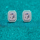 Emerald/Radiant Cut Pink Double Halo 0.5 / 1 Carat Moissanite 4-Piece S925 Jewelry Set (Ring, Earrings, Necklace)