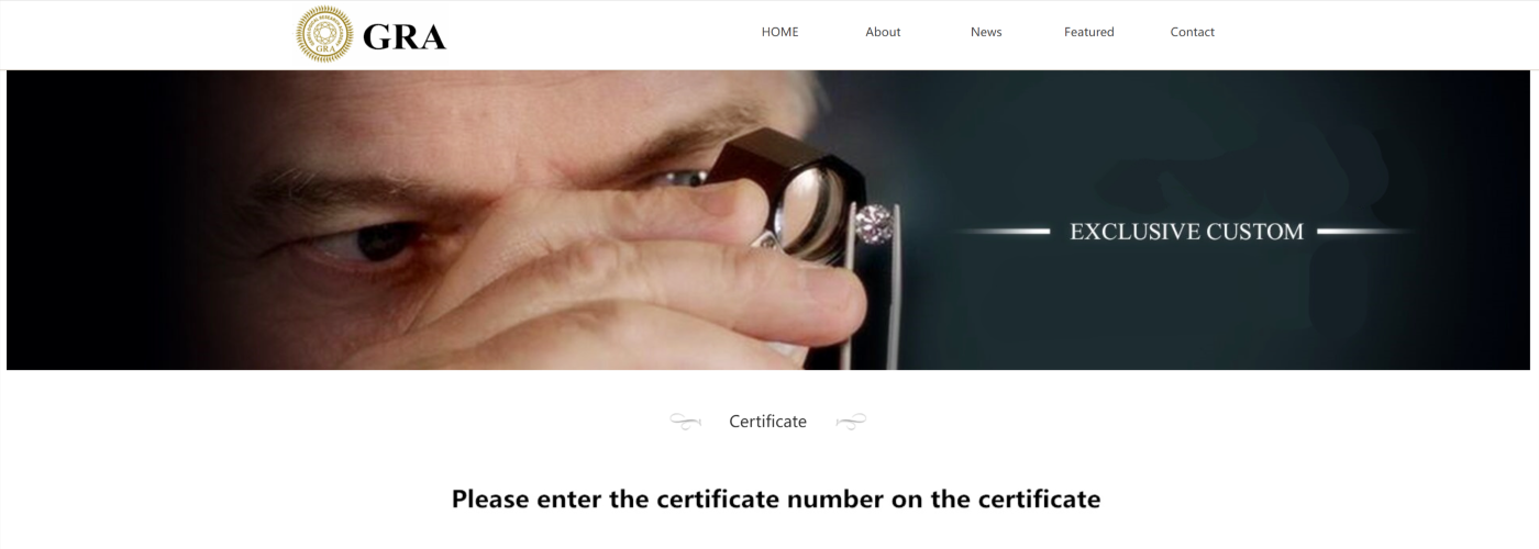 GRA Certificate unique number Moissanite