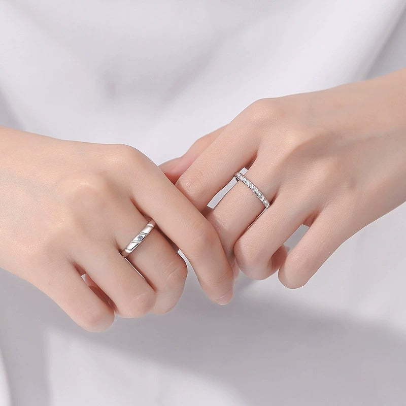 Helia Twisted Round Moissanite Matching Bands — Moisza