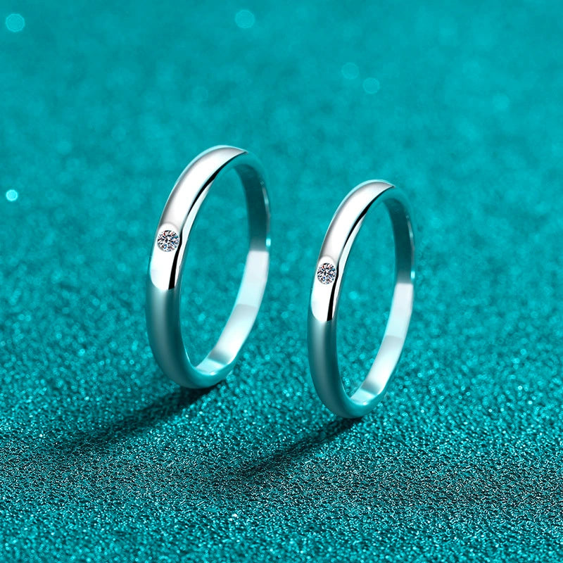 Helia Flush-Set Round Moissanite Matching Bands — Moisza