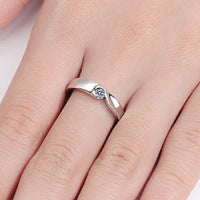 Helia Hearts Beat As One Round 0.1 Carat Moissanite Wedding Band — Moisza