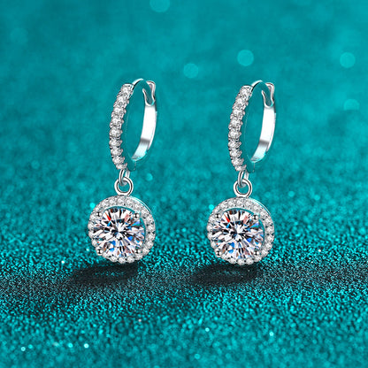 Helia Pavé Halo Round 1 Carat Moissanite 3-Piece Jewellery Set — Moisza