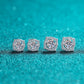 Pendientes Groovy Square de corte redondo con halo de diamante moissanita S925 de 0,5/1 quilate 