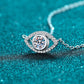 Angel Eye Bezel Set Round Cut 0.5 Carat Moissanite Diamond S925 Pavé Pendant Necklace