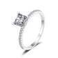 Princess Cut Pave Solitaire 1 / 2 Carat Moissanite Diamond S925 Engagement Ring