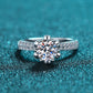 Floral Round Cut 6-Prong Pave Solitaire 1/2/3/5 Carat Moissanite S925 Engagement Ring