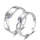 Hearts Beat As One 0.1 / 0.3 Carat Moissanite S925 Wedding Set as Couple Rings, Promise Rings, Matching Wedding Bands