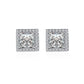 Princess Cut Halo 0.5/1/2 Carat Moissanite Diamond S925 Stud Earrings