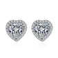 Heart-Shaped Halo 0.5/1/2 Carat Moissanite Diamond Platinum-plated S925 Stud Earrings