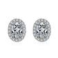 Oval Cut Halo 0.5/1 Carat Moissanite Diamond Platinum-plated S925 Stud Earrings