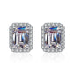 Emerald/Radiant Cut Halo 0.5/1/2 Carat Moissanite Diamond S925 Stud Earrings