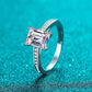 Emerald/Radiant Cut 2 Carat Moissanite S925 Engagement Ring on Channel Band