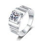 Chain-Shaped Round Cut Solitaire 1 Carat Moissanite Diamond S925 Man Ring