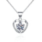 S925 Silver 1ct Moissanite Paved Heart Necklace