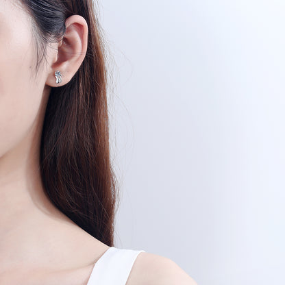 Kitten Round Cut 0.3 Carat Moissanite S925 Stud Earrings