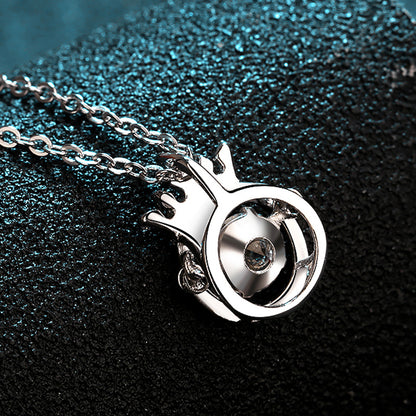 Crown 0.5 Carat Moissanite S925 Pavé Dancing Necklace