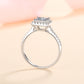 Princess Cut Halo 1ct D Color VVS Moissanite S925  Engagement Ring on Pave Band