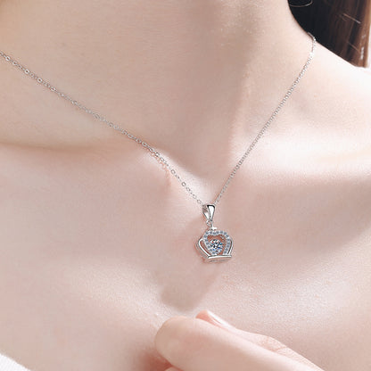 Vivid Crown 0.3/0.5 Carat Moissanite S925 Pavé Dancing Necklace