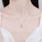 Pear Cut Halo 1 Carat Moissanite Pendant Platinum-Plated S925 Necklace
