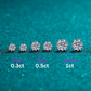 Schneeflocken-Ohrstecker mit rundem Schliff, 6-Herz-Krappen, 0,3–2 Karat, Moissanit-Diamant, S925 