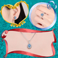 Conjunto de joyería S925 de 4 piezas de moissanita de moissanita de 0,5/1 quilate con halo de zafiro de talla ovalada princesa Diana (anillo, pendientes, collar) 