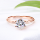 Rose Gold Round Cut 6-Prong Solitaire 1 Carat Moissanite Diamond S925 Engagement Ring