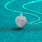 Heart-Shaped  Pink Double Halo 1 Carat Moissanite Pendant S925 Necklace
