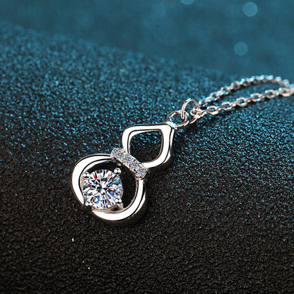 Gourd Round Cut 0.5 Carat Moissanite Diamond  S925 Pendant Necklace