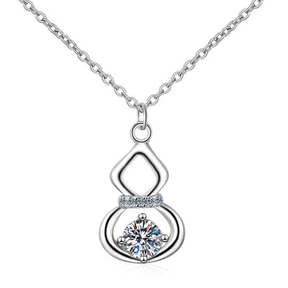 Gourd Round Cut 0.5 Carat Moissanite Diamond  S925 Pendant Necklace