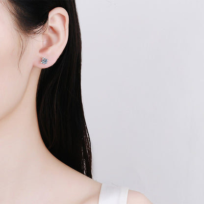 U-Shaped Set Round Cut 0.5 / 1 Carat Moissanite 3-Piece S925 Jewelry Set (Earrings and Necklace)